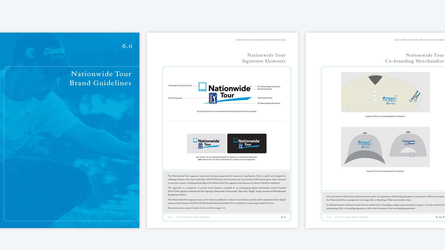 Screenshots of Nationwide Tour Signature Elements