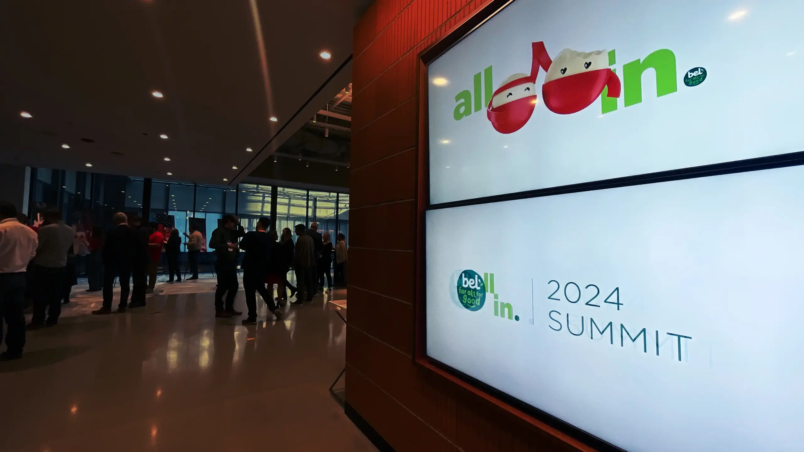 Lobby video displays for Bel Brands All In 2024 Summit experience