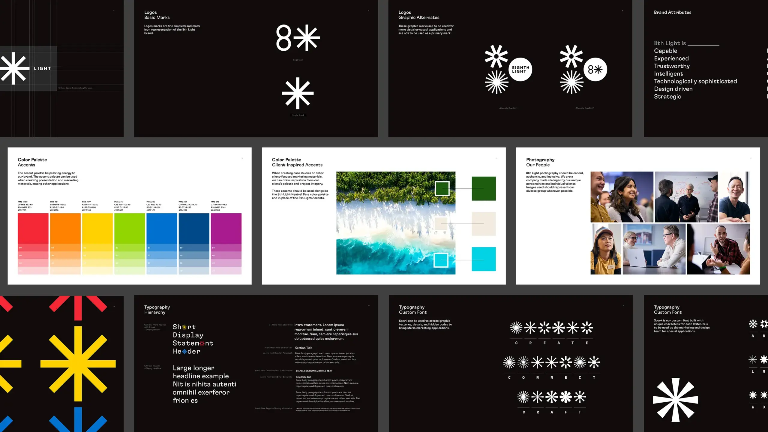 Eighth Light brand standards with colors and typography
